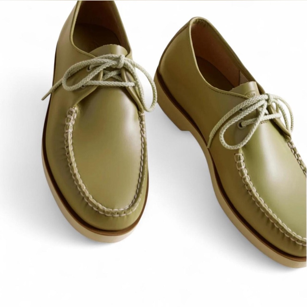 Men's Olive Leather Shoes
